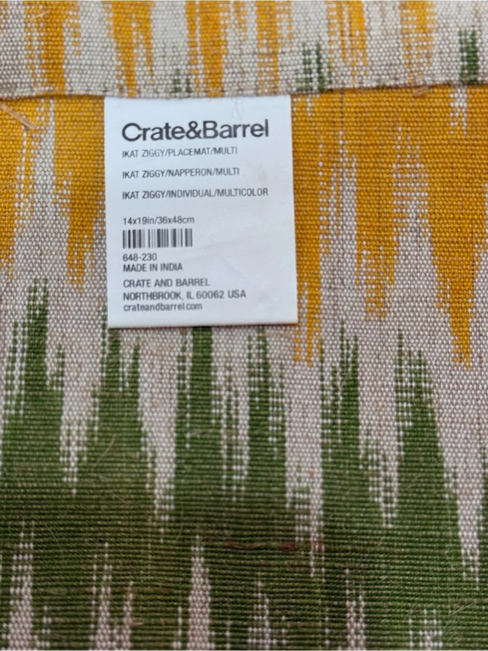 Crate & Barrel Cotton Linen Blend Placemat Set of 4